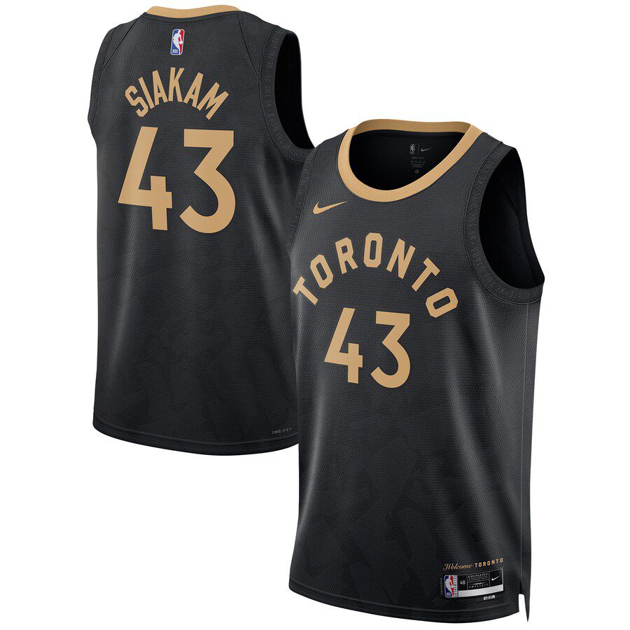 Men Toronto Raptors 43 Pascal Siakam Nike Black City Edition 2022-23 Swingman NBA Jersey